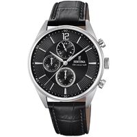 Chrono Timeless Black Strap Silver/Black - Festina - F20286/4