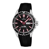 Divers Black Rubber Strap Red Highlights - FESTINA - F20378/2