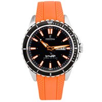 Divers Watch Black Dial with Orange Rubber Strap - FESTINA  image