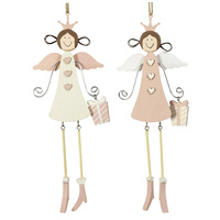 Pink And Cream Angel Christmas Tree Decoration 24cm