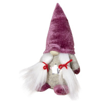 Girl Gnome In Pink Velvet Hat 8cm