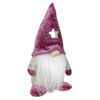 Boy Gnome In Pink Velvet Hat 8cm