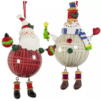 Santa/snowman Bauble Christmas Tree Decoration 14cm