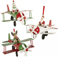 6cm Biplane Hanging Decoration- Assorted Designs