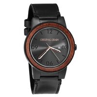 Watch - OG - Barrel - Sapele Matte 47mm Black Leather Band