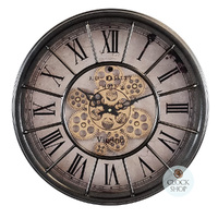 46.5cm Grant Grey Moving Gear Wall Clock By COUNTRYFIELD