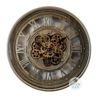 60cm Marinus Gold Moving Gear Wall Clock By COUNTRYFIELD