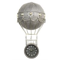 Grey Hot Air Balloon Jacques Wall Clock