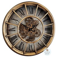 46.5cm Copper Wall Clock With Moving Gears By COUNTRYFIELD image