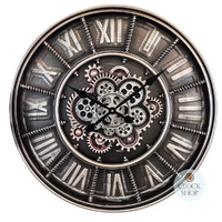 60cm Maaike Dark Grey Moving Gear Wall Clock By COUNTRYFIELD image