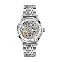 Silver Skeleton Automatic Watch with Silver Braclet Band BY KENNETH COLE