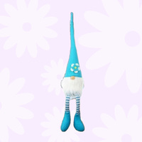 58.5cm Gnome With Daisy Flower Hat- Blue