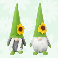 32cm Garden Gnome With Sunflower Hat - Boy Or Girl