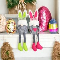 31cm Bunny Gnome With Bow - Assorted Colours image