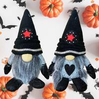 17cm Grey & Black Gnome With Red Star Hat - Boy Or Girl image