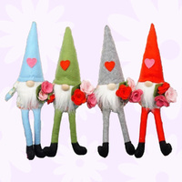 38.5cm Valentines Gnome With Roses - Assorted Colours image