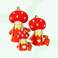 Strawberry Gnome Family - Female (Set Of 3)