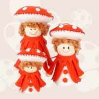 Mushroom Gnome Family - Red (Set Of 3) image