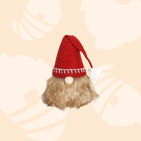 21cm Hairy Christmas Gnome With Red Hat