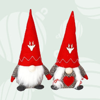 20cm Gnome With Red Reindeer Hat - Boy Or Girl