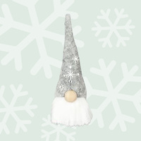 32cm Gnome With Grey Snowflake Hat image