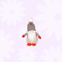 Harold Hearthkeeper | 18cm Christmas Gnome With Grey Pompom Beanie