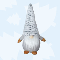 34cm Winter Gnome With White Fluffy Hat