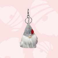 Beau- The Love Brigade | 9cm Gnome Key Chain With Love Heart On Hat - Grey Hat