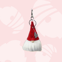 9cm Gnome Key Chain With Love Heart On Hat - Red Hat