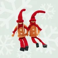 Eleanor & Edwin Willowstone | 35.5cm Red & Orange Christmas Gnome Couple