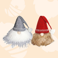 21cm Hairy Christmas Gnome- Assorted Colours