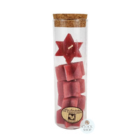 Pack of 5 Beeswax Star Candles- Red image