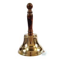 Brass Table Bell With Wooden Handle (Large) image