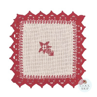 Red Edelweiss Square Coaster By Schatz (14cm) image