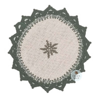 Green Edelweiss Round Coaster By Schatz (14cm)