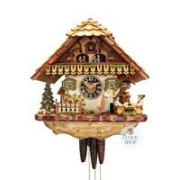 Beer Drinkers & Rolling Pin 1 Day Mechanical Chalet Cuckoo Clock With Dancers 34cm By HÖNES image