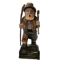 Wood Chopper With Axe 21.5cm Smoker Hand Carved By Master Carver