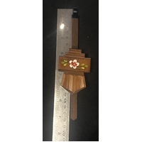 Cuckoo Clock Mechanical Pendulum Chalet Style Hand Painted in Walnut Colour - Rod Length 180mm image