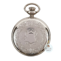 48mm Rhodium Unisex Pocket Watch With Crest By CLASSIQUE (Roman) image