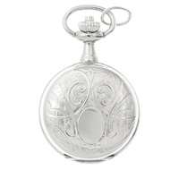 25mm Sterling Silver Womens Pendant Watch With Floral Swirl By CLASSIQUE (Roman) image