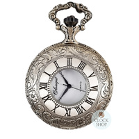 48mm Rhodium Unisex Pocket Watch With Open Dial & Swirl By CLASSIQUE (Roman) image