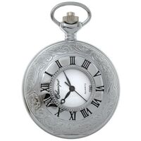 48mm Rhodium Unisex Pocket Watch With Open Dial & Swirl By CLASSIQUE (Roman) image