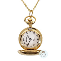 25mm Gold Womens Pendant Watch With Floral Engraving By CLASSIQUE (Arabic) image