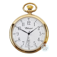 4.8cm Gold Plated Open Dial Pocket Watch By CLASSIQUE (White Arabic) image