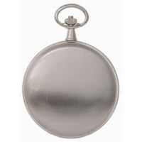 RHODIUM PLATED PLAIN BRUSHED POCKET WATCH BY CLASSIQUE