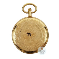 4.1cm Floral Crest Gold Plated Pocket Watch By CLASSIQUE (Roman) image