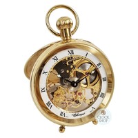 4.9cm Gold Plated Mechanical Skeleton Desk Pocket Watch By CLASSIQUE (Roman) image