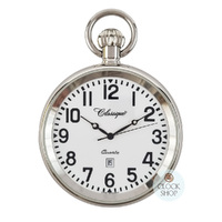 48mm Stainless Steel Unisex Pocket Watch With Open Dial By CLASSIQUE (White Arabic) image
