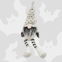 30cm White & Grey Gnome- Spotty Hat