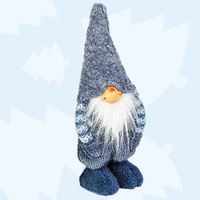 30cm Winter Gnome With Blue Fluffy Hat image